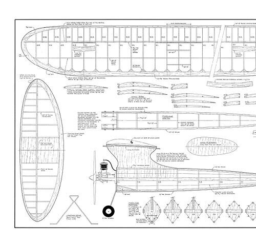 Alert Free Flight 53" WS RC Model Airplane Plans Templates PDF on USB