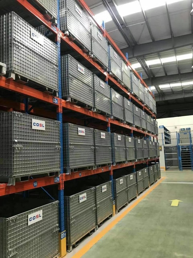1 Collapsible Stackable Container Wire Mesh Warehouse Shipping Pallet Cage