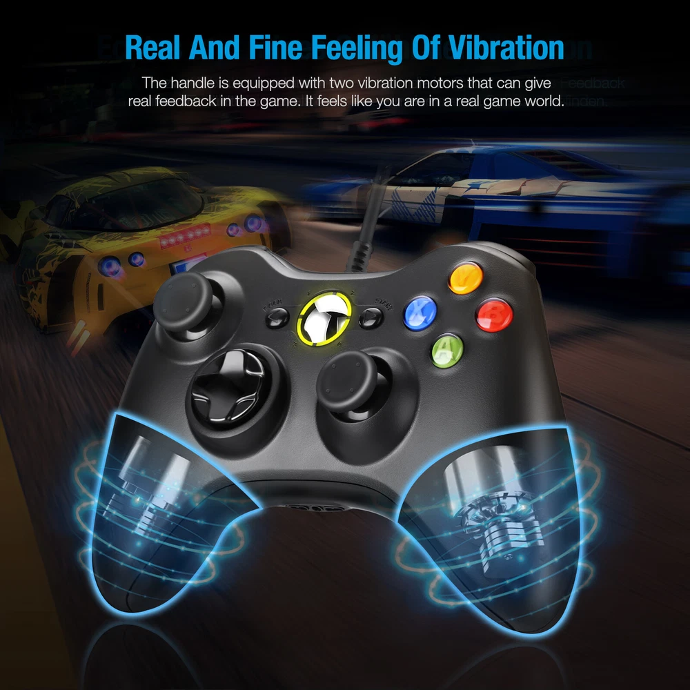 XBOX 360 Wired USB Game Controller Gamepad for Microsoft XBOX 360&PC WIN 7 8 10