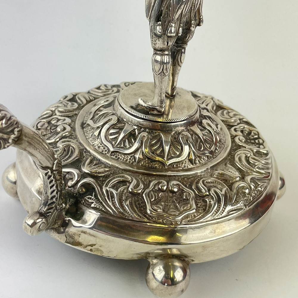 Antique Probably Spanish Solid “915” Silver Figural Chamberstick Figurehead 18cm