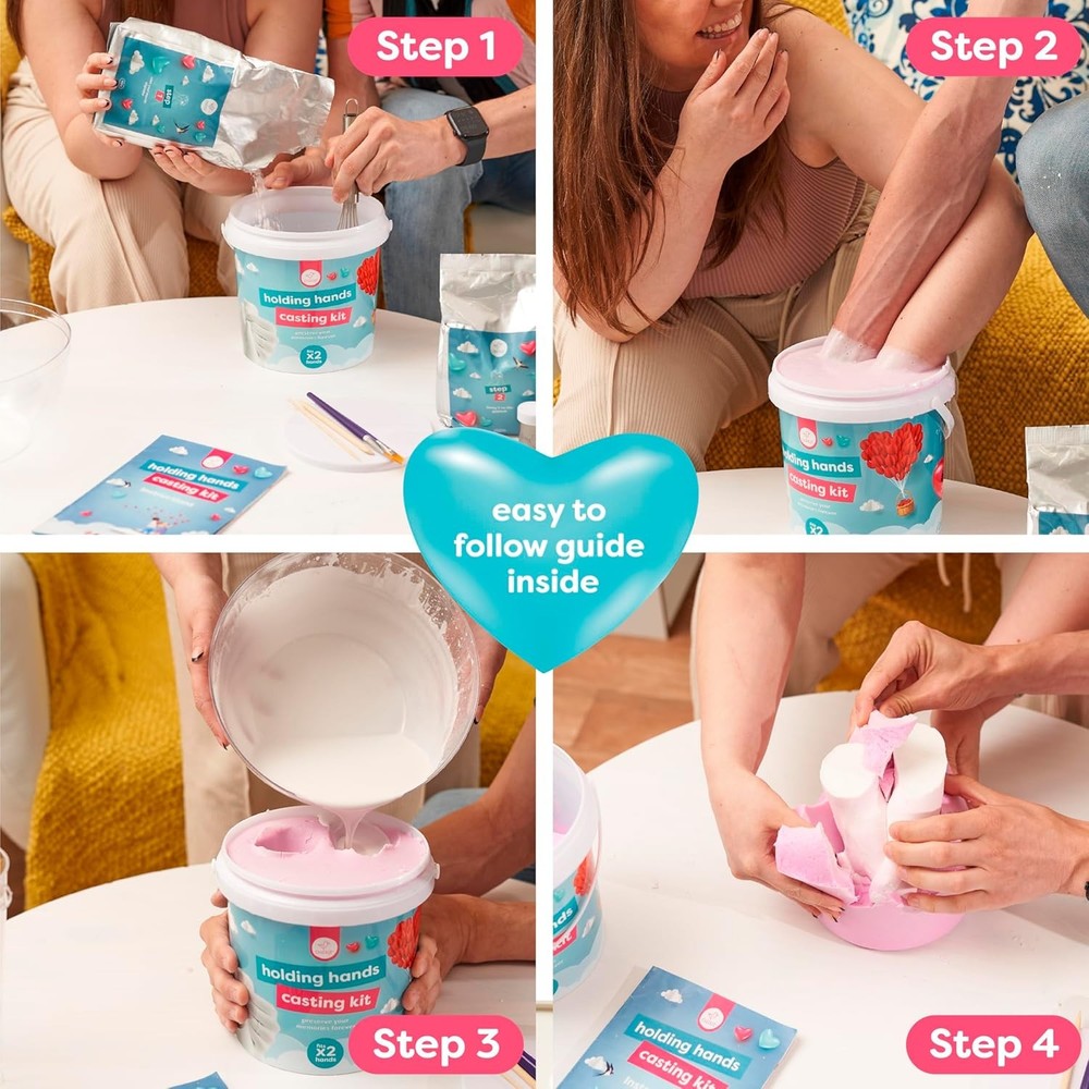 chuckle Holding Hand Casting Kit for Couples with Base & Couples,