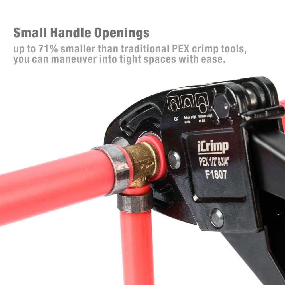 IWISS Combo Angle Head Pex Pipe Plumbing Crimping Tool for Copper Orange