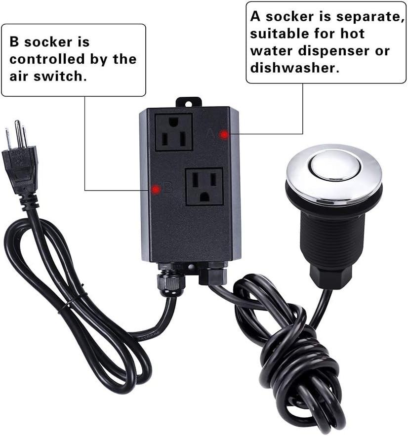 Convenient Push Button Air Switch Kit for Dual Outlet Waste Disposal Solutions