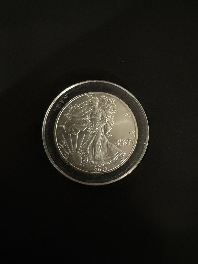 2003 Silver Dollar and coins