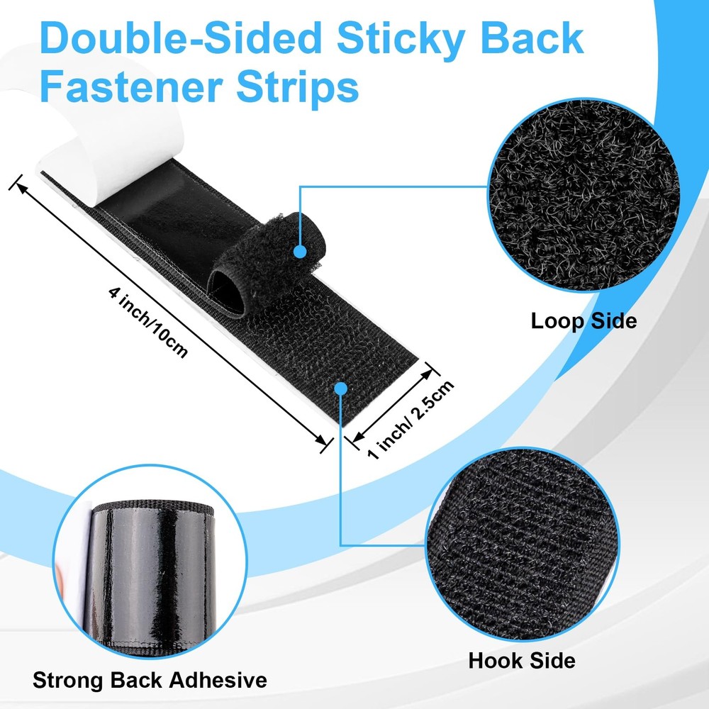 Hook and Loop Strips with Adhesive Sticky Back Heavy Duty 32 Set