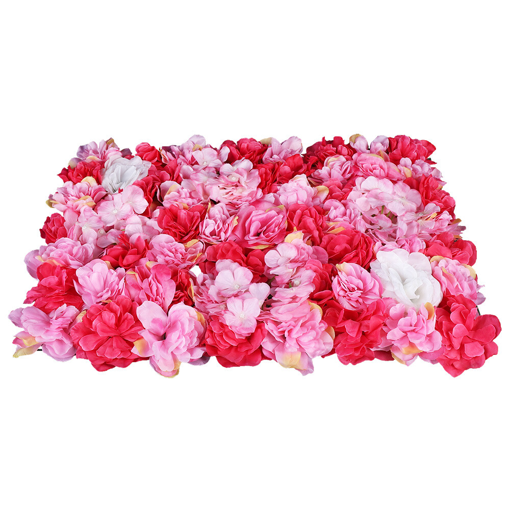 6pcs Artificial Flower Wall Panel Artificial Rose Red Flower Wall Decor 60*40cm