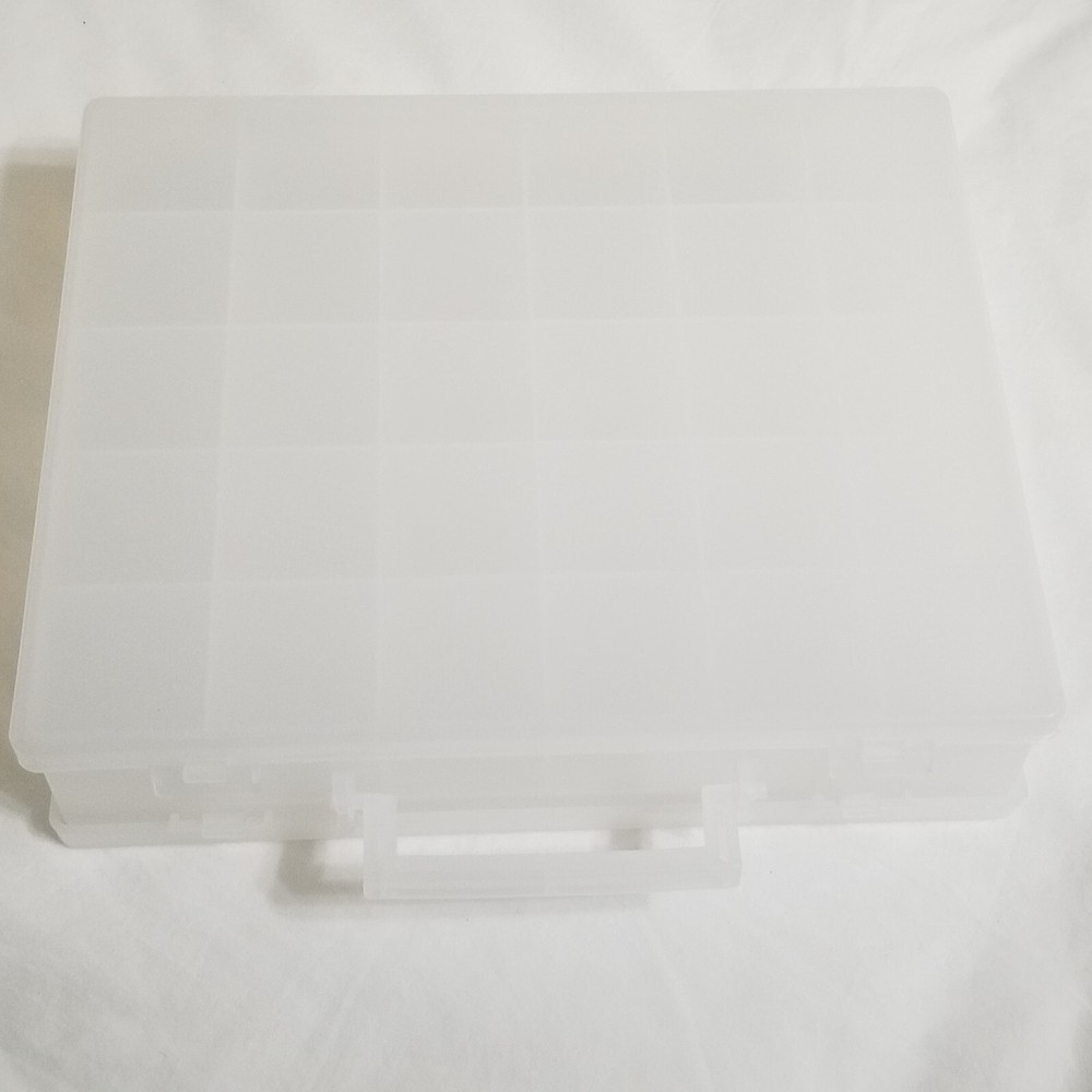 NEW Plastic Craft Storage Box Container Handle 31 Compartments Double Sided Case