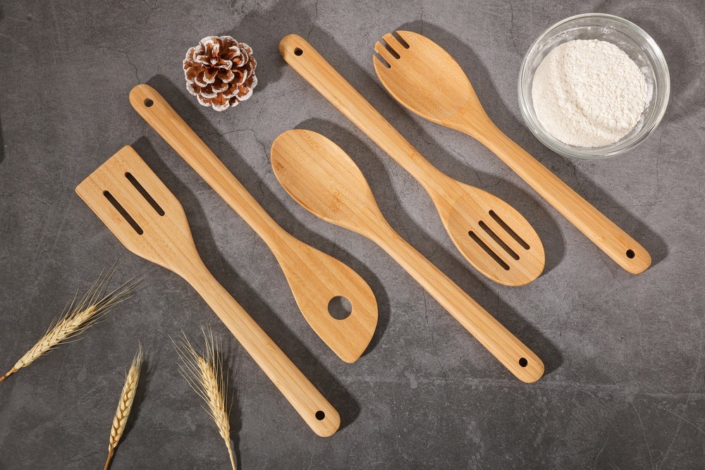 Mainstays 5pk Bamboo Spoons for Cooking, Kitchen Essential Tools Set