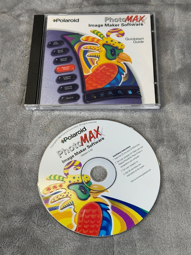 Polaroid PhotoMax Image Maker Software - 1999 Quickstart Guide PC CD ROM