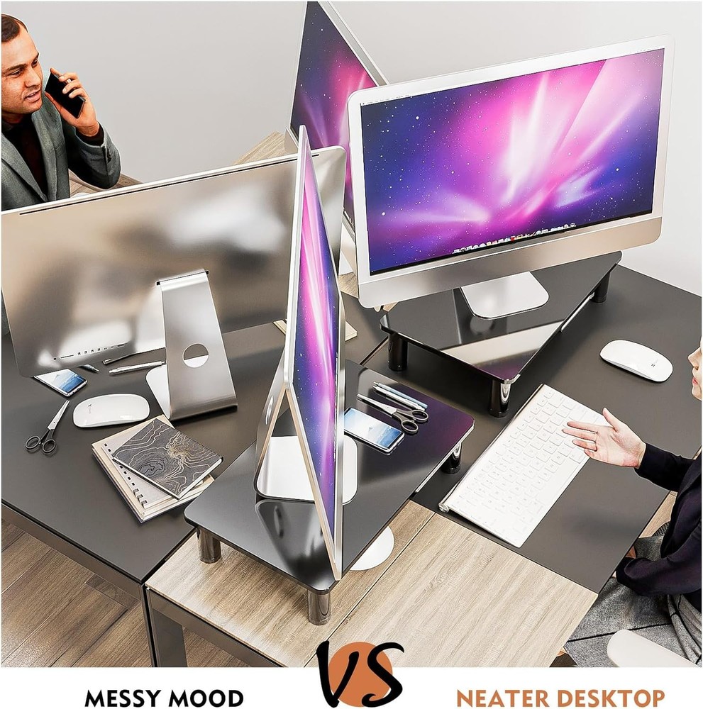 Space-Saving Desktop Stand for Monitor/Notebook