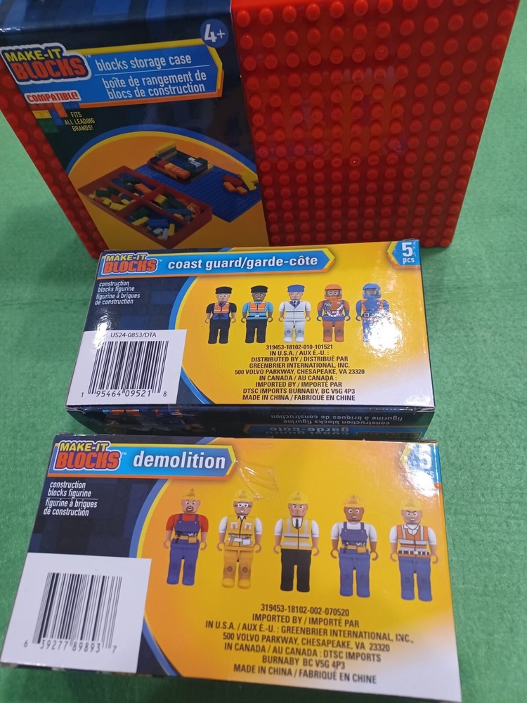 Make It Blocks Coast Guard,Demolition Mini Figures + empty Storage Case