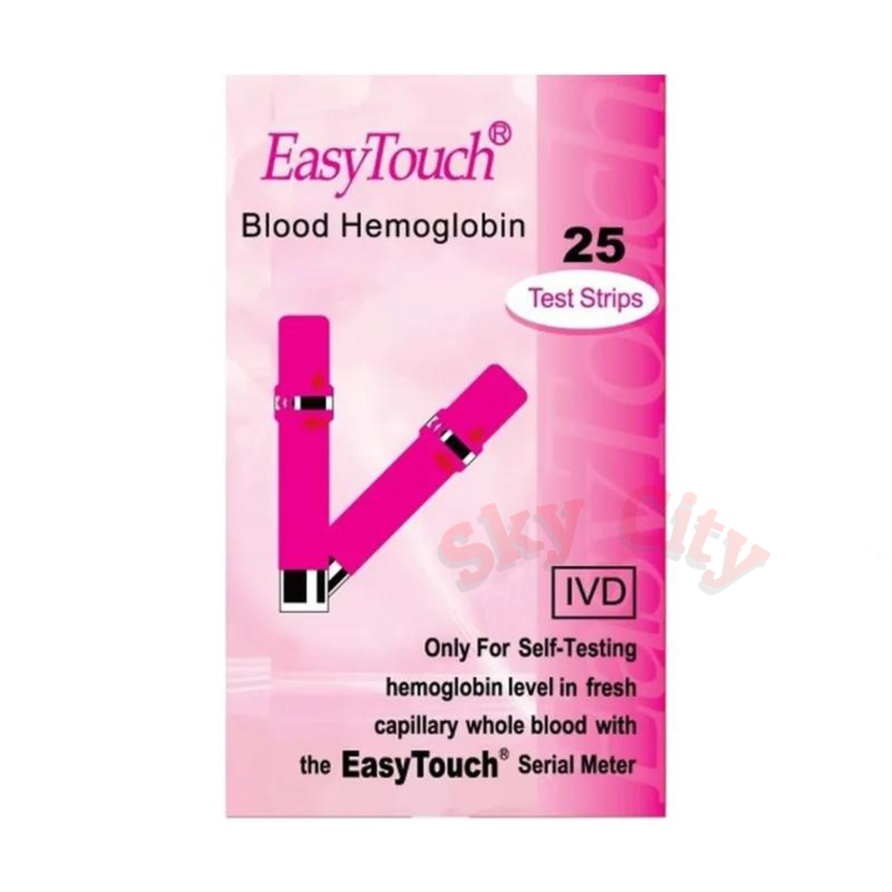 Easy Touch Test Strips For Blood Hemoglobin Level Check - 25 Test Strips