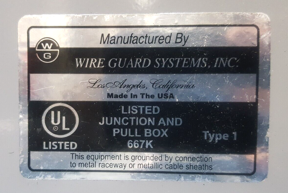 JUNCTION AND PULL BOX , 667K, WIRE GUARD, 8X8X8 INCH, TYPE 1