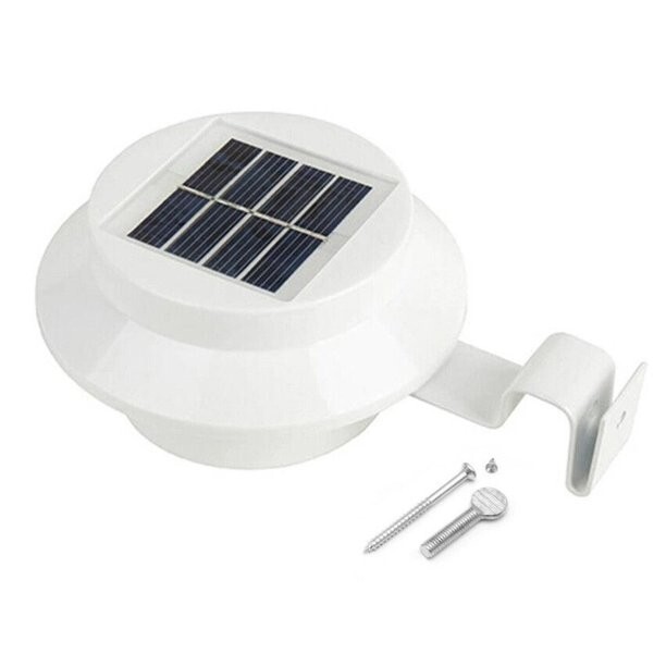 4 Pack Solar Powered LED Outdoor Gutter Lights with Brackets - Water Resistant