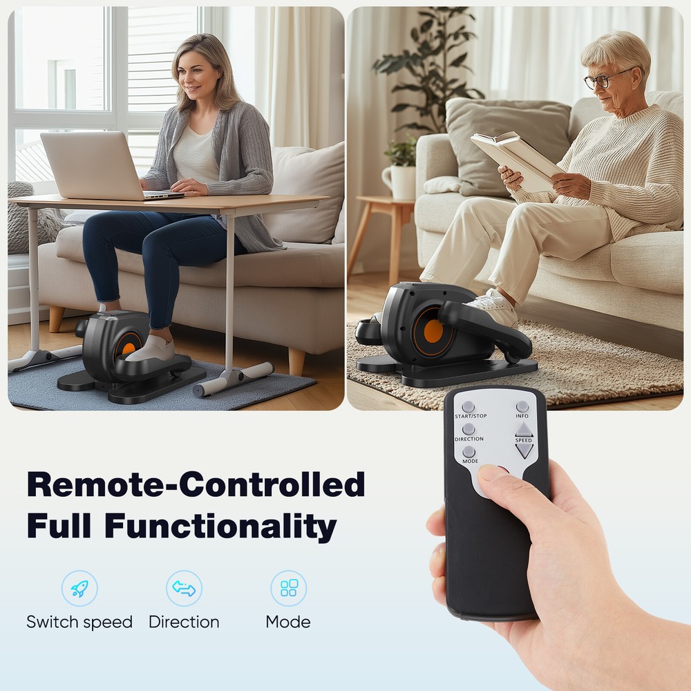 Elliptical Machine Adjustable Speed Portable Under-Desk Mini Pedal Exerciser