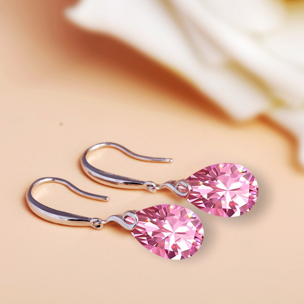 Dangle Earring 925 Silver 13mm Pear Shape Swarovski Element Crystal Drop Earring