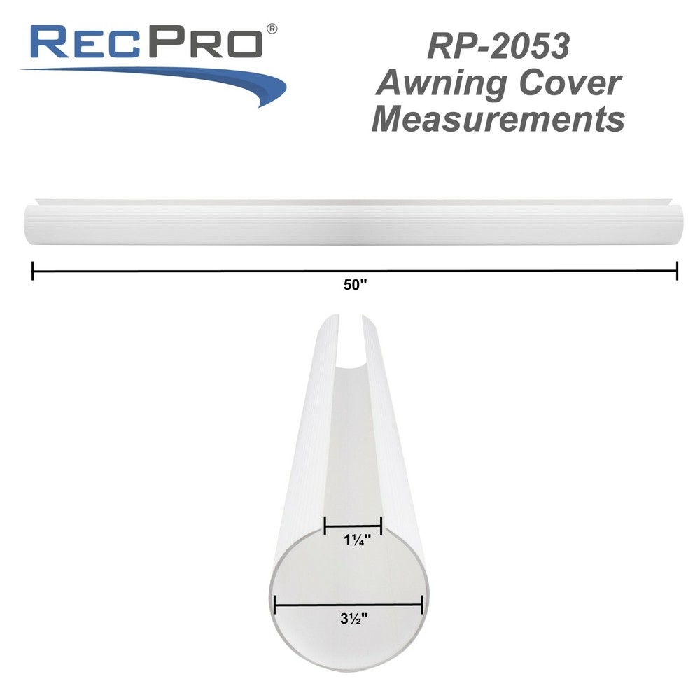 RV Patio Awning Cover Kit 50" Segment Overlap to Protect Vinyl Black or White