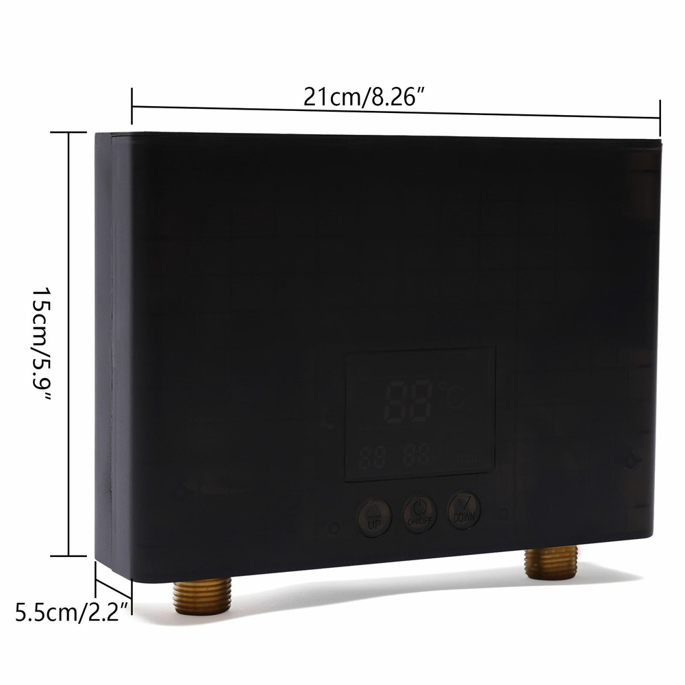 110V 3KW Instant Electric Tankless Home Hot Water Heater Whole House LCD Display