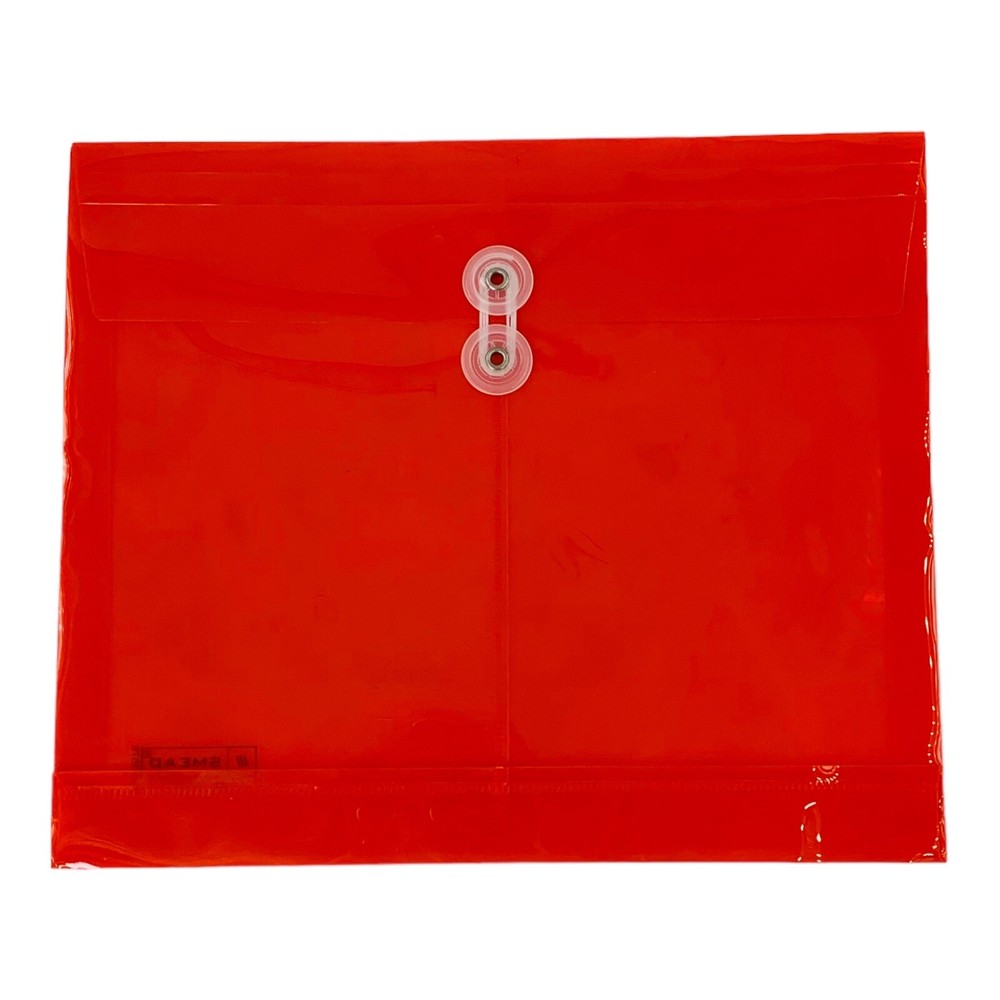 5 Count Smead Red Poly String & Button Envelopes Letter Size 1-1/4" Expansion