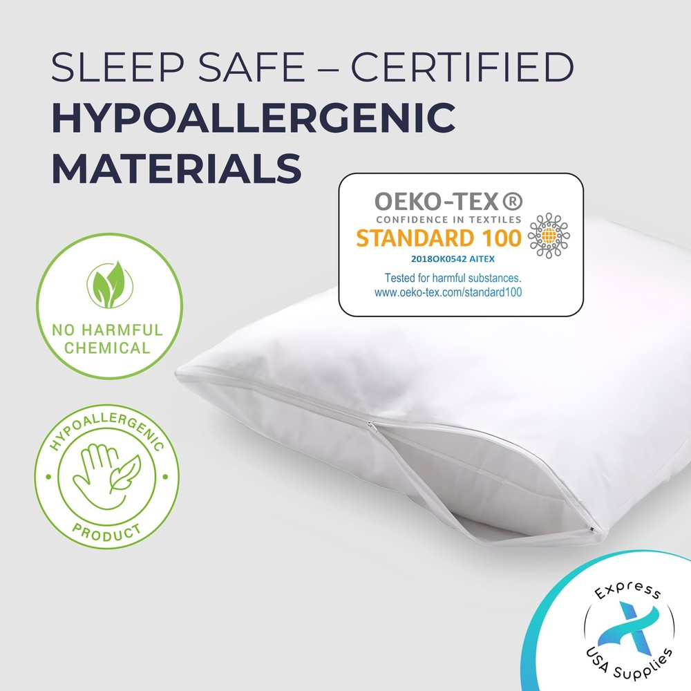 2 Pack Pillow Protector | Pillow Cases Standard Size | 100% Waterproof, Super...