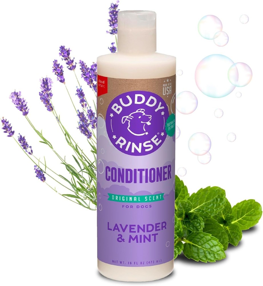 Buddy Rinse Conditioner - Lavender & Mint, 16 oz - Deep Conditioning for Dogs