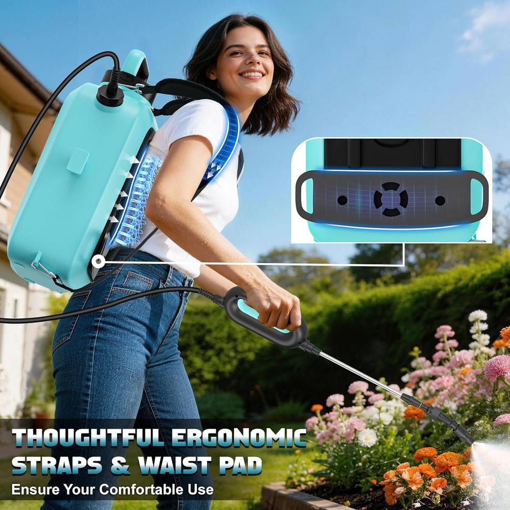 3.2 Gallon Battery Powered Backpack Sprayer, Electric Backpack Water Sprayer wit