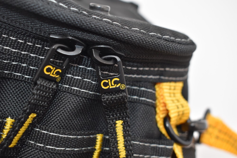 Zippered Tool Pouch CLC Multi Pockets Polyester Black and Yellow Straps New