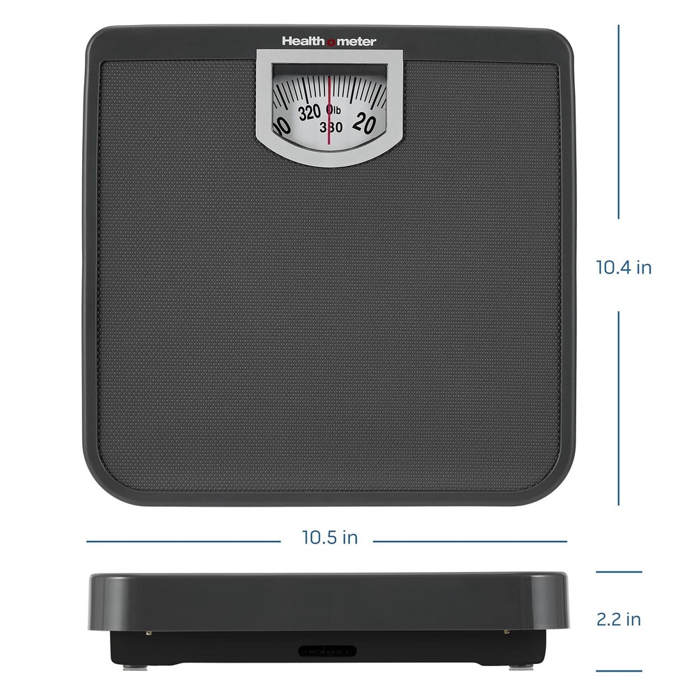 Compact Dial Bathroom Scale, 330 lb. Capacity, Sturdy Metal Platform