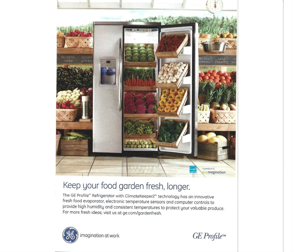Ge Profile Refrigerator Advertisement 2006 Climatekeeper2 Tech Garden Fresh