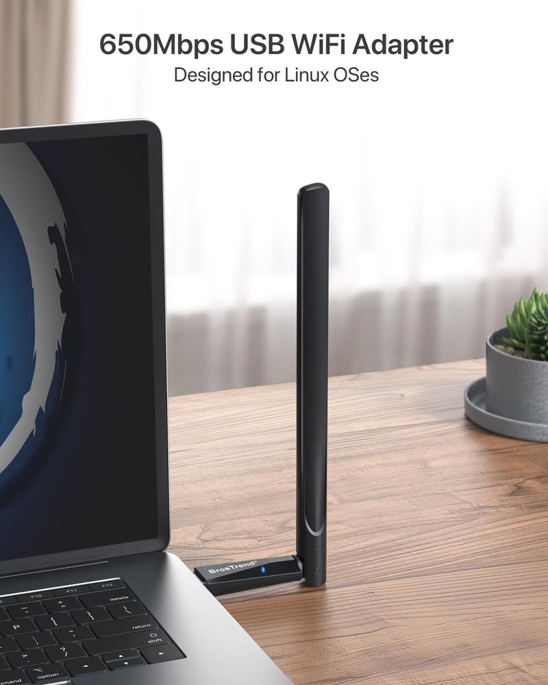 650Mbps Linux Compatible WiFi Adapter Supports Kali Linux, Ubuntu, Mint, Debi...