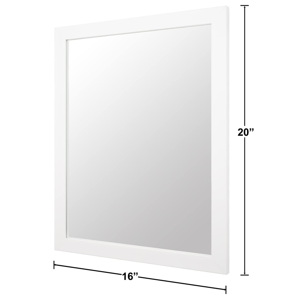 Phore Rectangular Wall Mirror White Bathroom Mirror 16" x 20" Wall Mirror for...