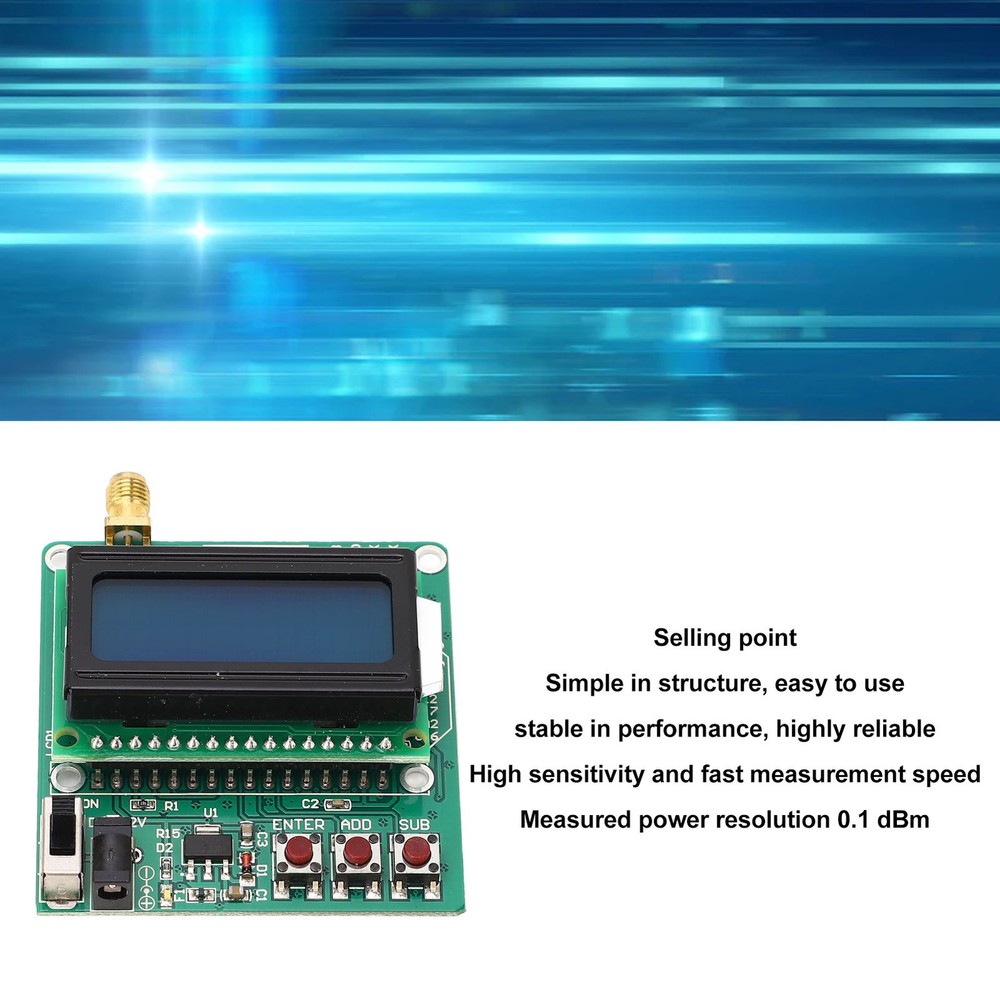 RF Power Meter Digital Display Settable Power Attenuation Logarithmic Detector ˇ
