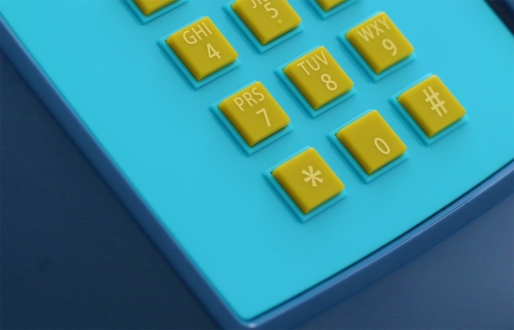 RETRO Push Button Landline Light Blue Opis PushMeFon EUC