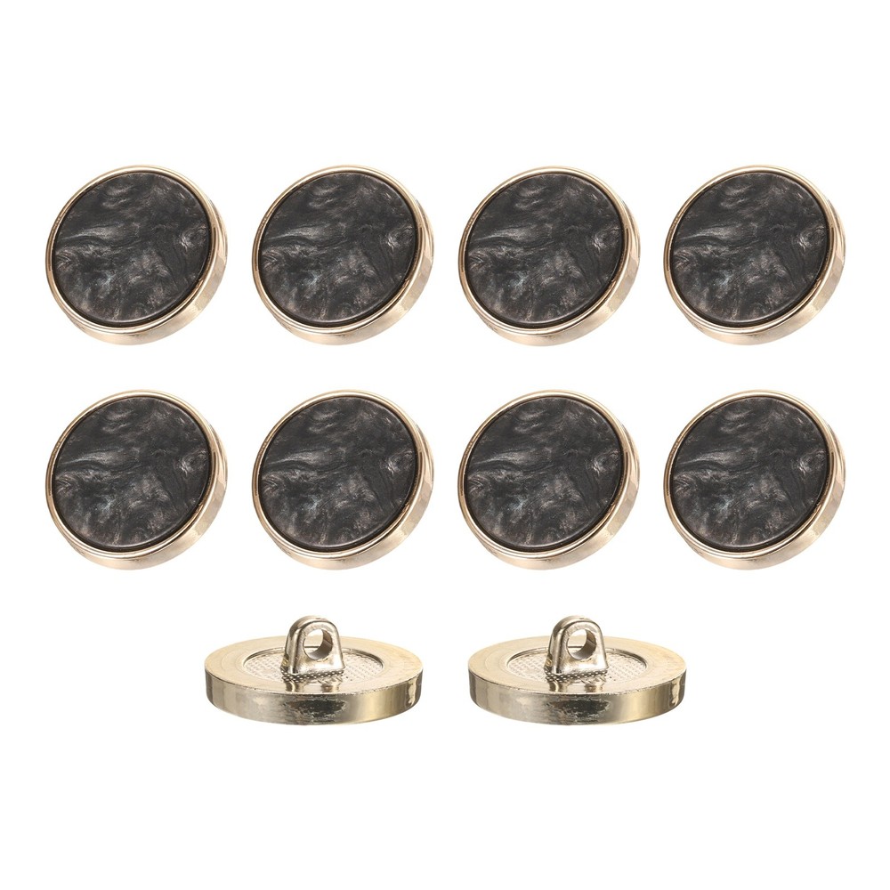 10Pcs Round Button, 23mm/0.9" Resin Decorative Pattern Button, Black