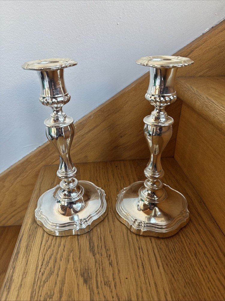 Pair Of Silver Plated Candlestick Holders