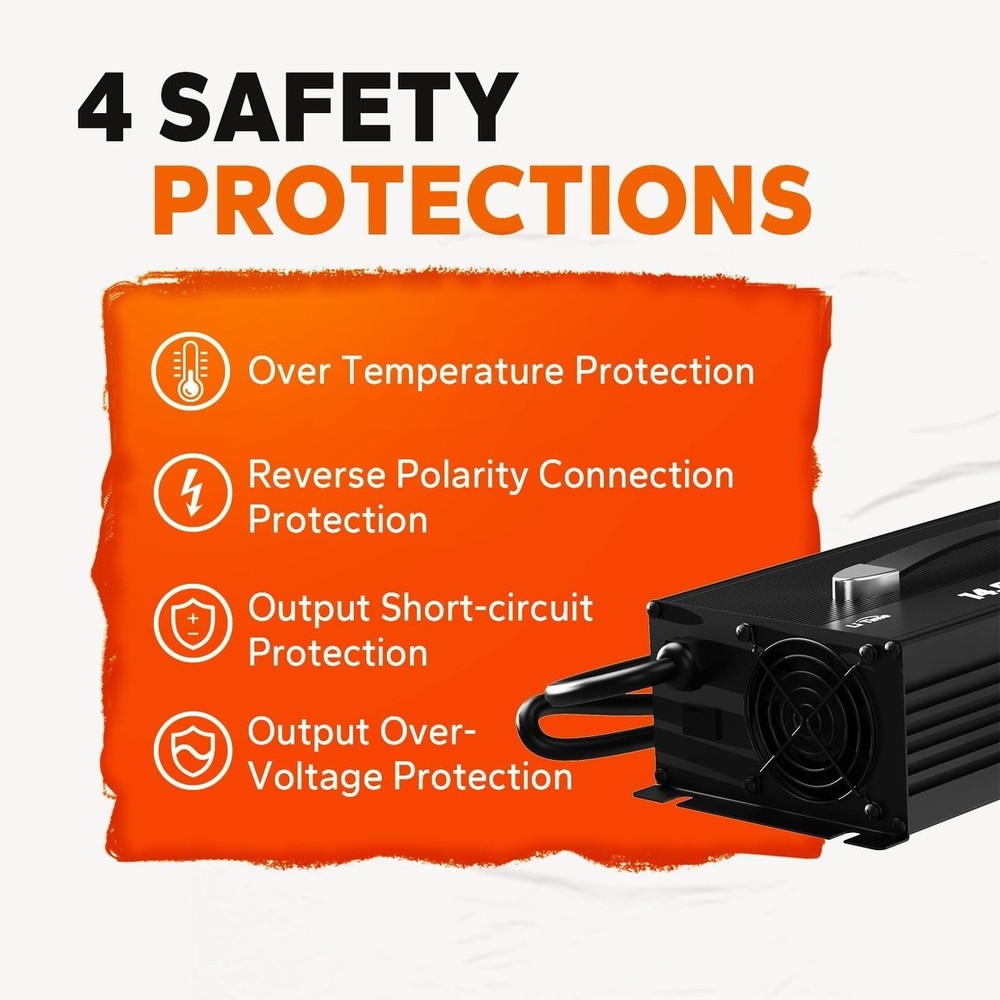 80A Lithium Battery Charger Smart Cooling System
