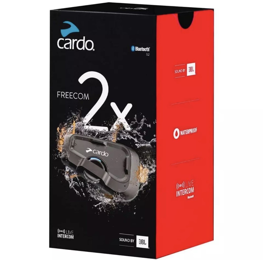 Cardo Freecom 2X Single Headset Motorcycle Intercom Scala Rider Bluetooth JBL