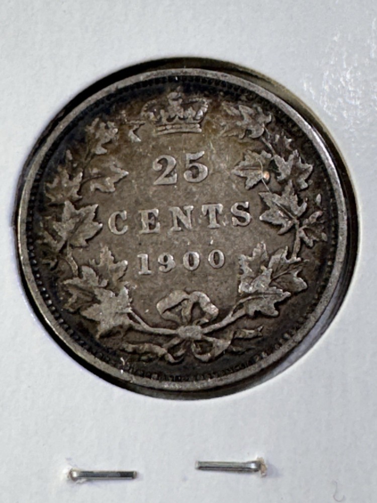 1900 Canada 25 Cents Silver Coin