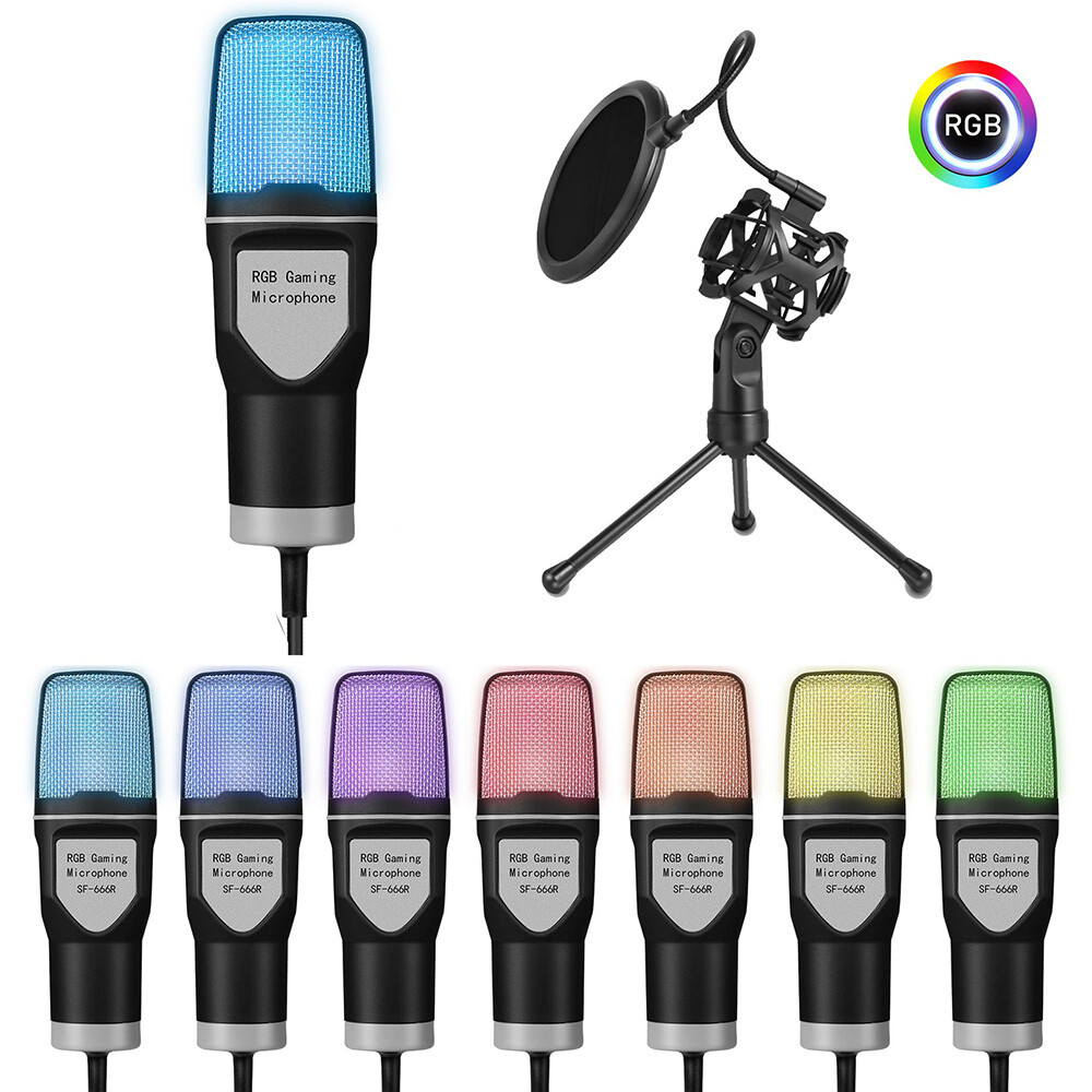 Desktop Condenser Microphone Mic Kit Broadcasting Studio Recording for PC Laptop