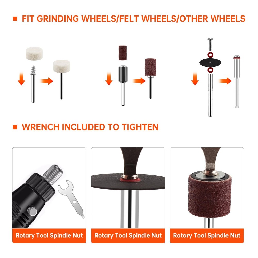 508-Piece Rotary Tool Accessory Kit,1/8" Multi-Purpose Rotary Tool Bits with ...