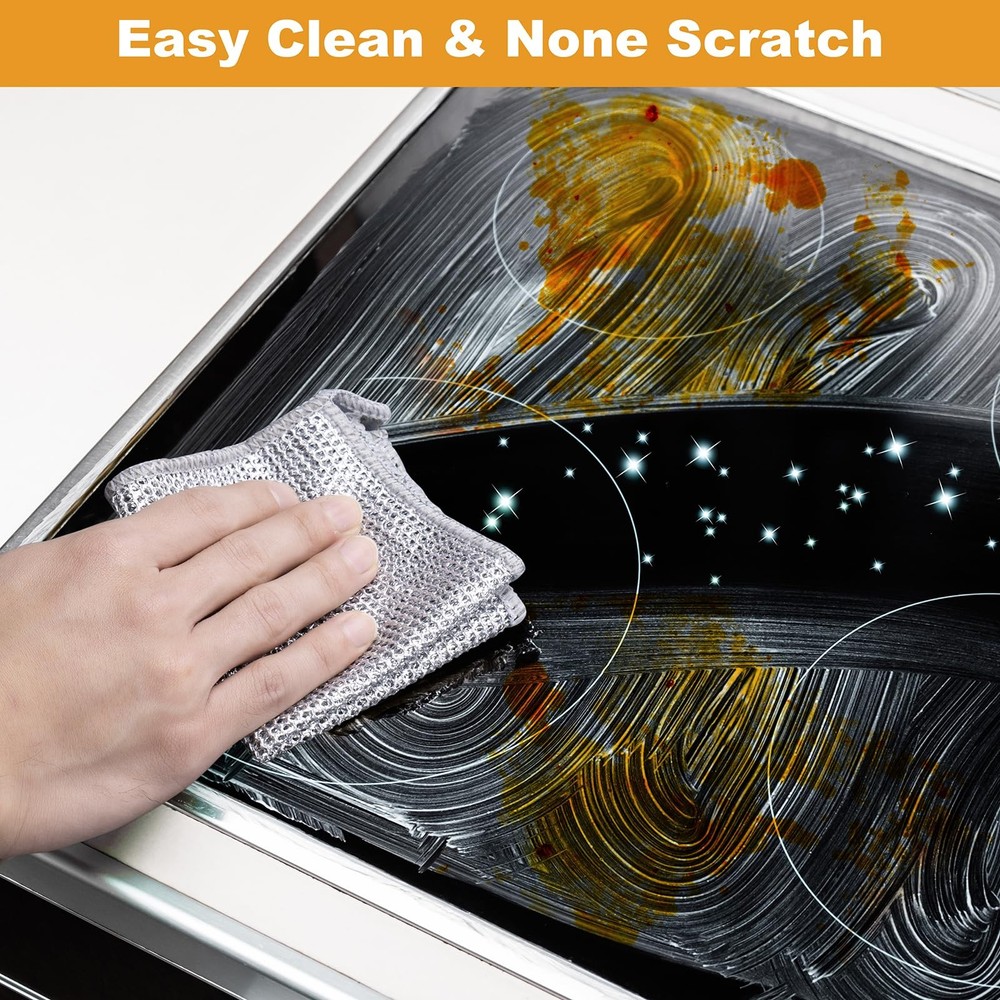 Inkhut Non Scratch Wire Dishcloth, Small, Three-layer Silver