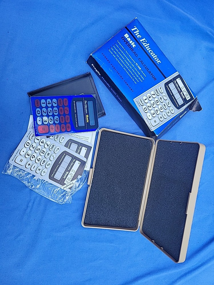 Vintage The Educator Basic  Overhead Project Calculator See-Thru Stokes ti-108
