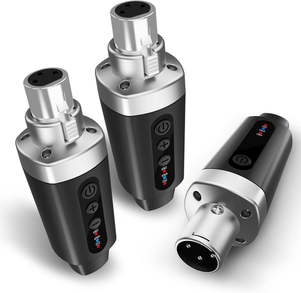 Wireless Microphone Transmitter Receiver 2.4Ghz, XLR Microphone Wireless System,