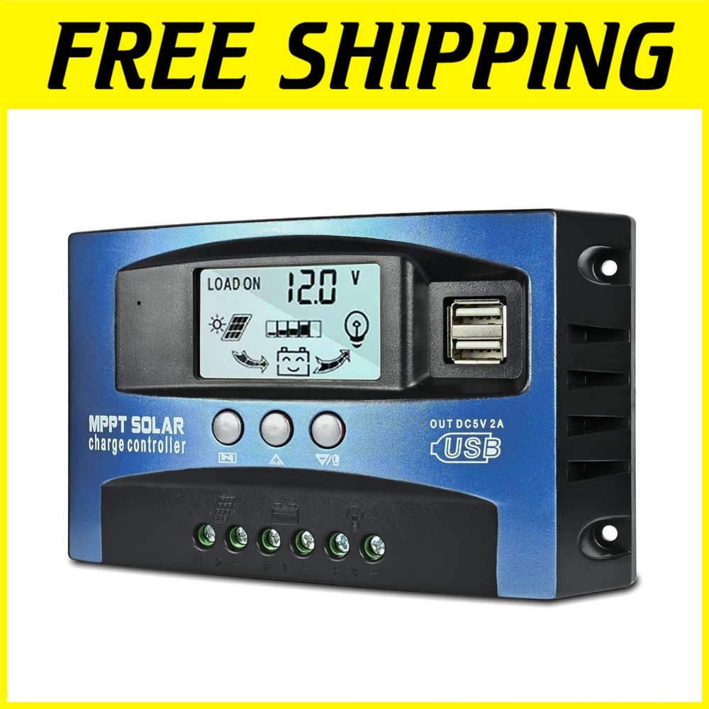 Upgraded 30A MPPT Solar Charge Controller with LCD Display