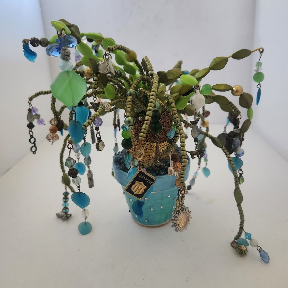 Handcrafted beaded/charm plant
