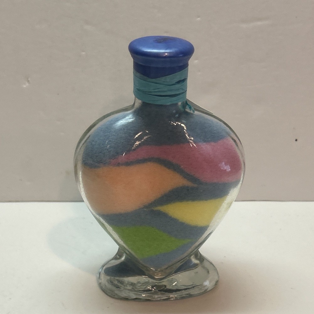 3 Fun Wavy Sand Art Heart Shape Bottles