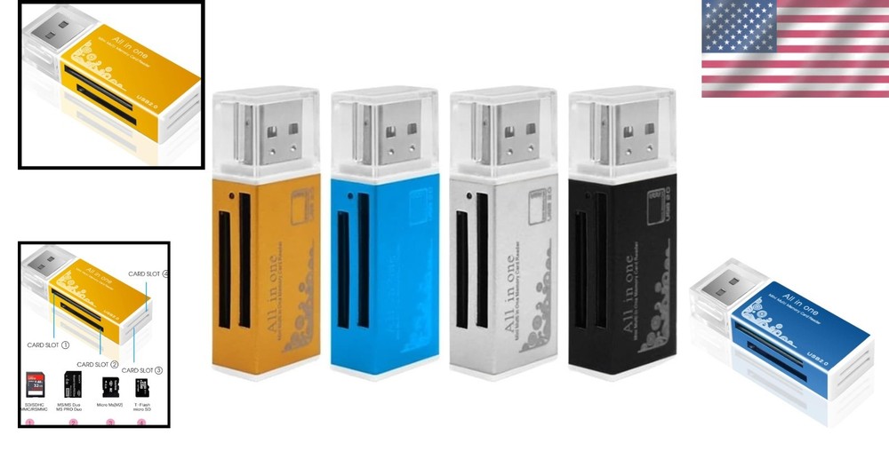 Portable Aluminum SD Card Reader Pack: Supports Multiple Card Types & Devices