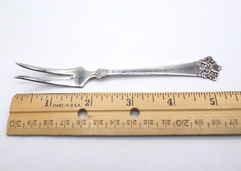 830 SILVER MAGNUS AASE ANITRA PATTERN NORWEGIAN LEMON FORK ~ 5 1/4"