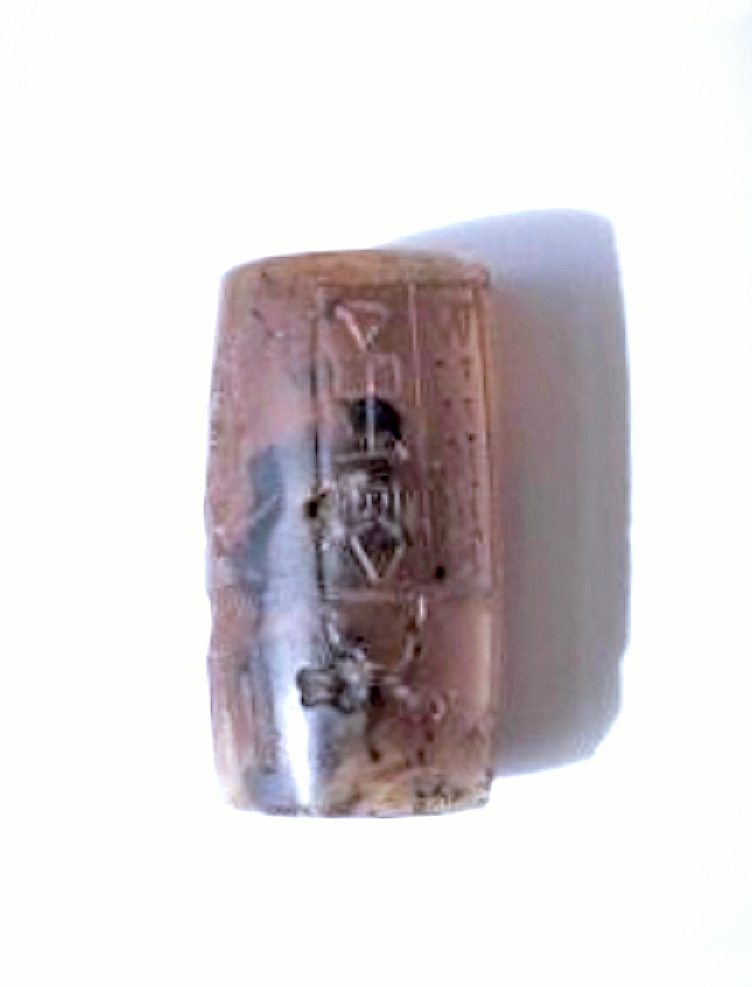 Ancient Carved Agate Cylinder Seal w Script 36 mm
