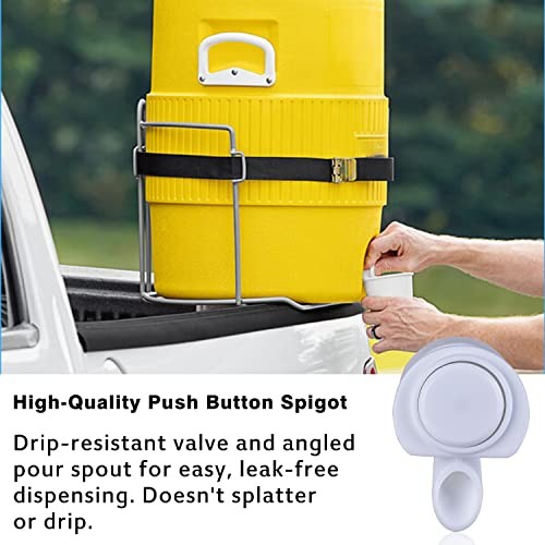 Upgrade Push-Button Cooler Spigot Replacement, Compatible with Igloo White-3PC